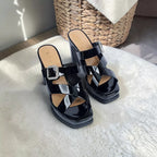 Open-Toe Cross-Strap Heel-1040