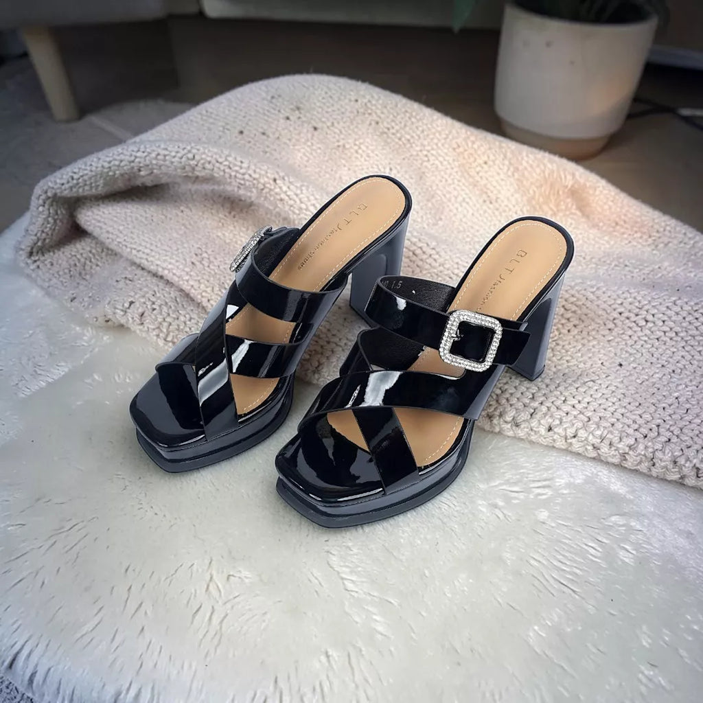 Open-Toe Cross-Strap Heel-1040