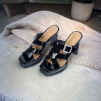 Open-Toe Cross-Strap Heel-1040