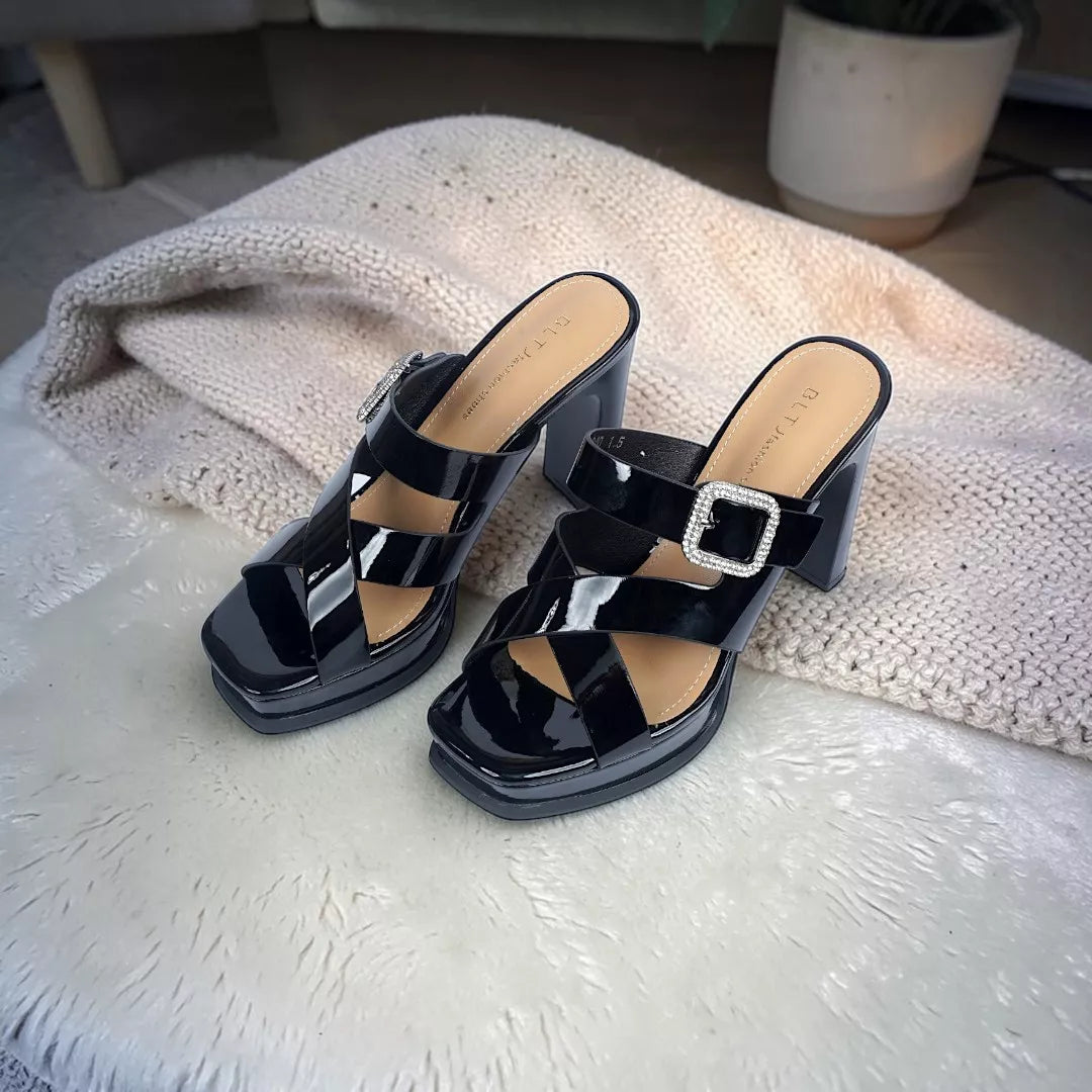Open-Toe Cross-Strap Heel-1040