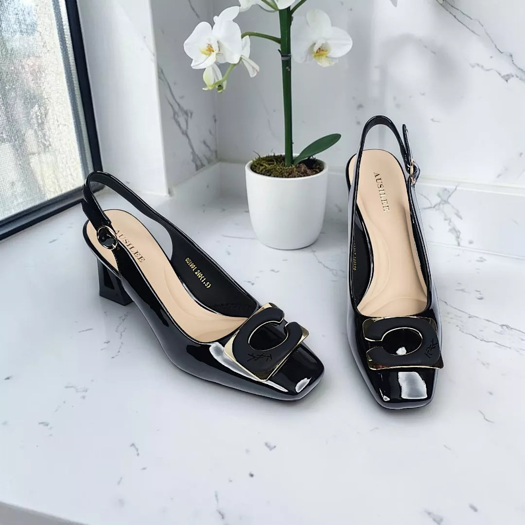 Patent Block High Heel-1049