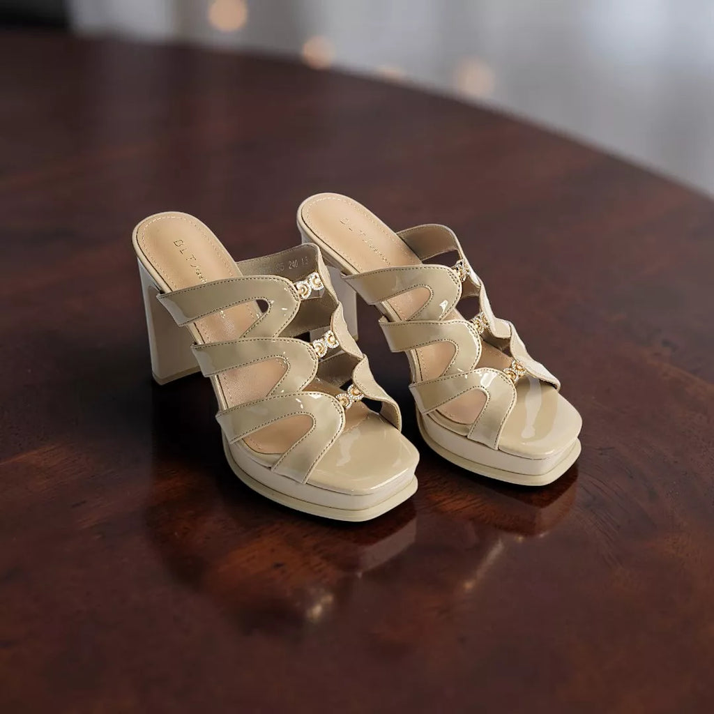 Patent Chunky Heel-1054