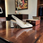 Square-Toe Sling Back Pumps-1031