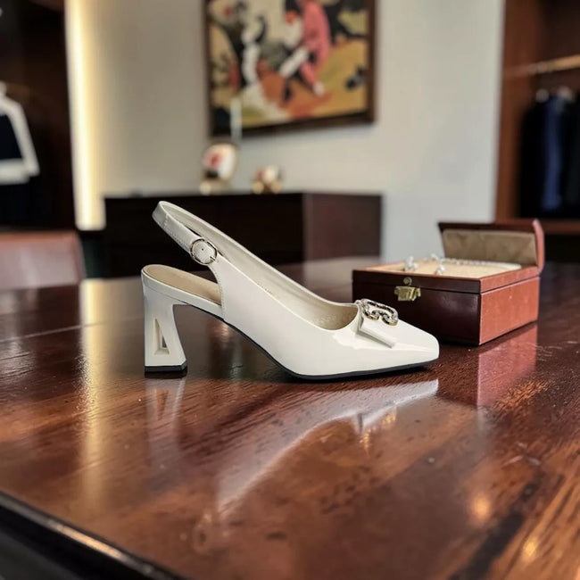 Square-Toe Sling Back Pumps-1031 Hover Image