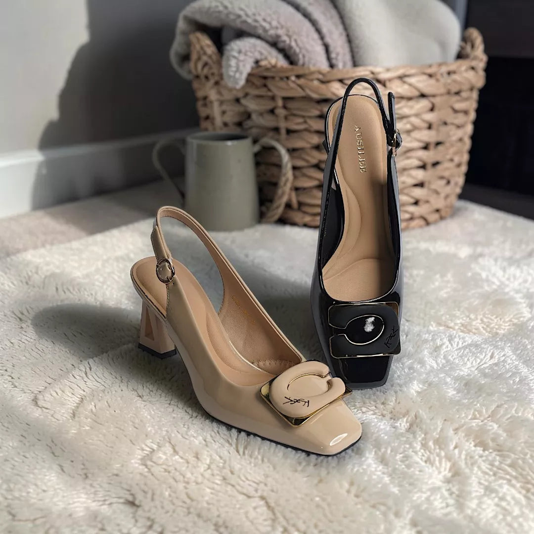 Patent Block High Heel-1049