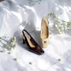 Square-Toe Sling Back Pumps-1033