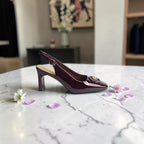 Square-Toe Sling Back Pumps-1034