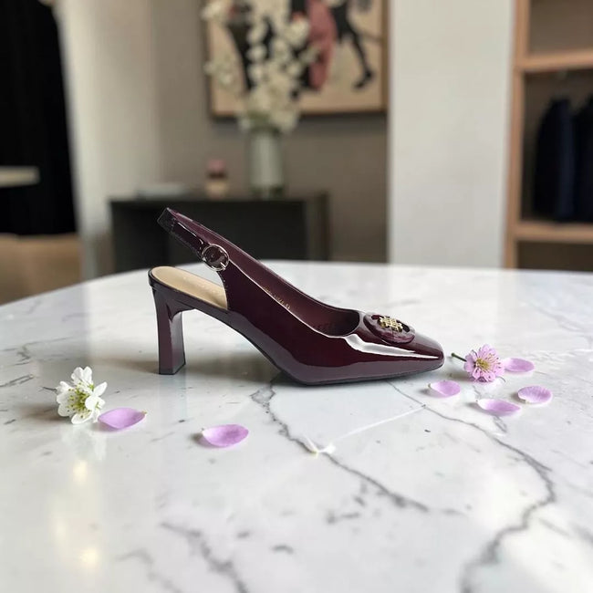 Square-Toe Sling Back Pumps-1034 Hover Image