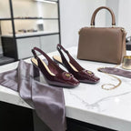 Square-Toe Sling Back Pumps-1034