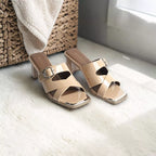 Open-Toe Cross-Strap Heel-1041