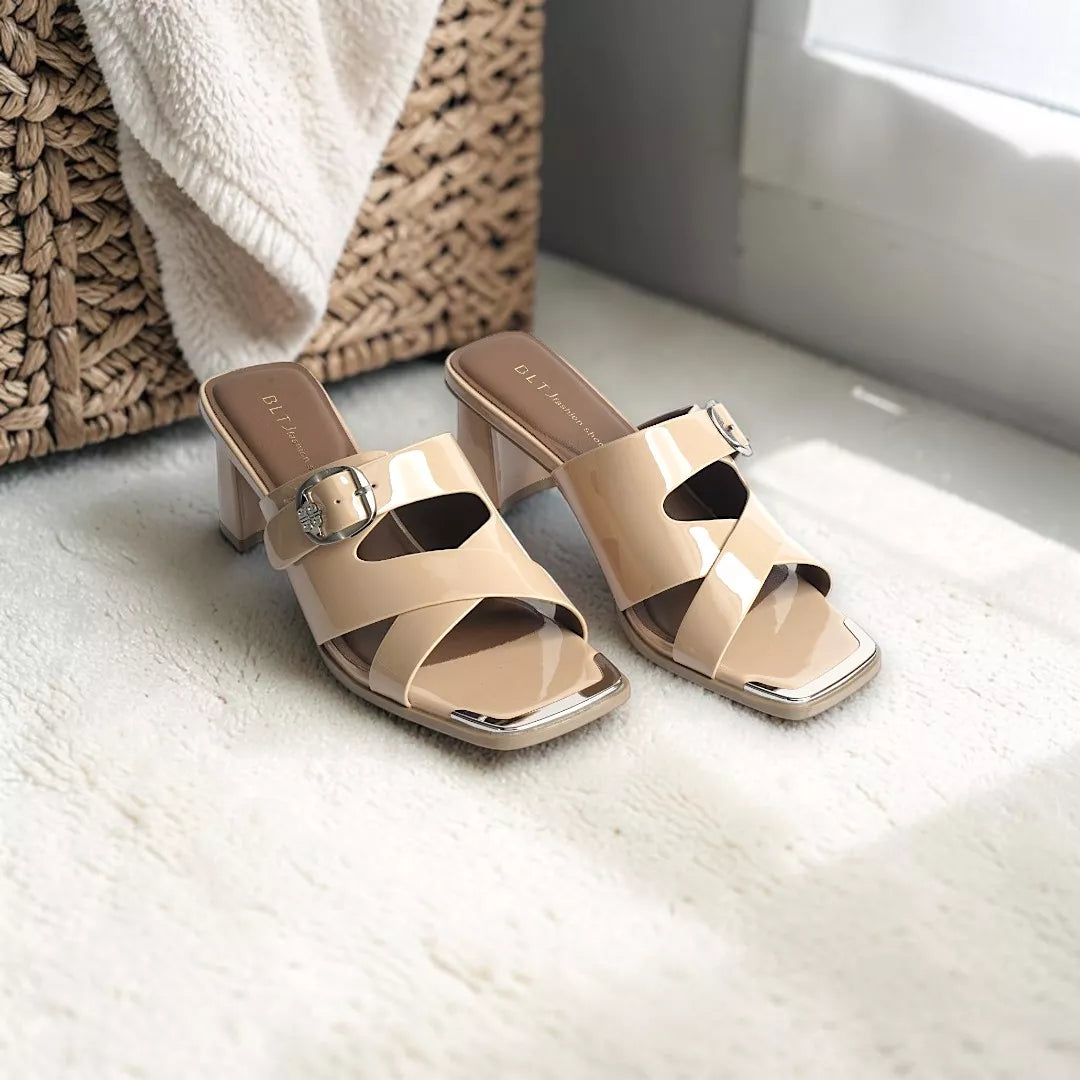 Open-Toe Cross-Strap Heel-1041