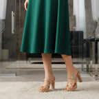 Open-Toe Cross-Strap Heel-1039