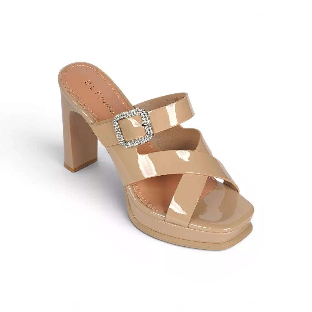 Open-Toe Cross-Strap Heel-1039