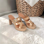 Open-Toe Cross-Strap Heel-1039