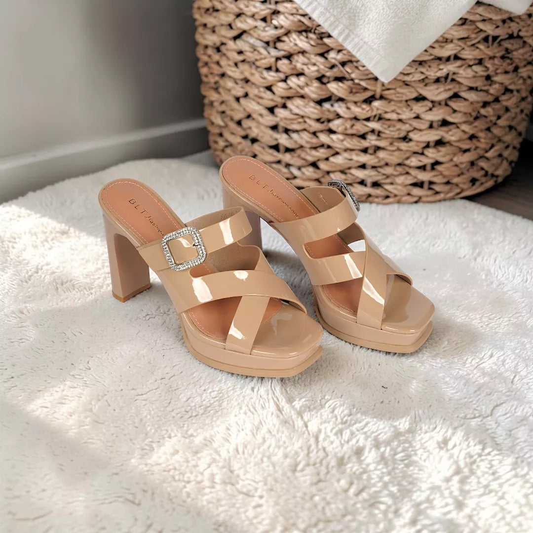 Open-Toe Cross-Strap Heel-1039