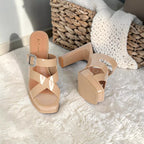 Open-Toe Cross-Strap Heel-1039