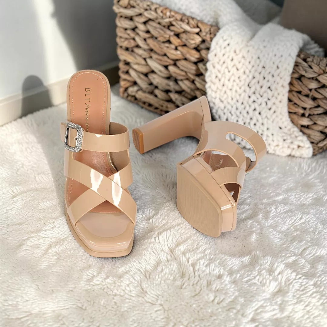 Open-Toe Cross-Strap Heel-1039