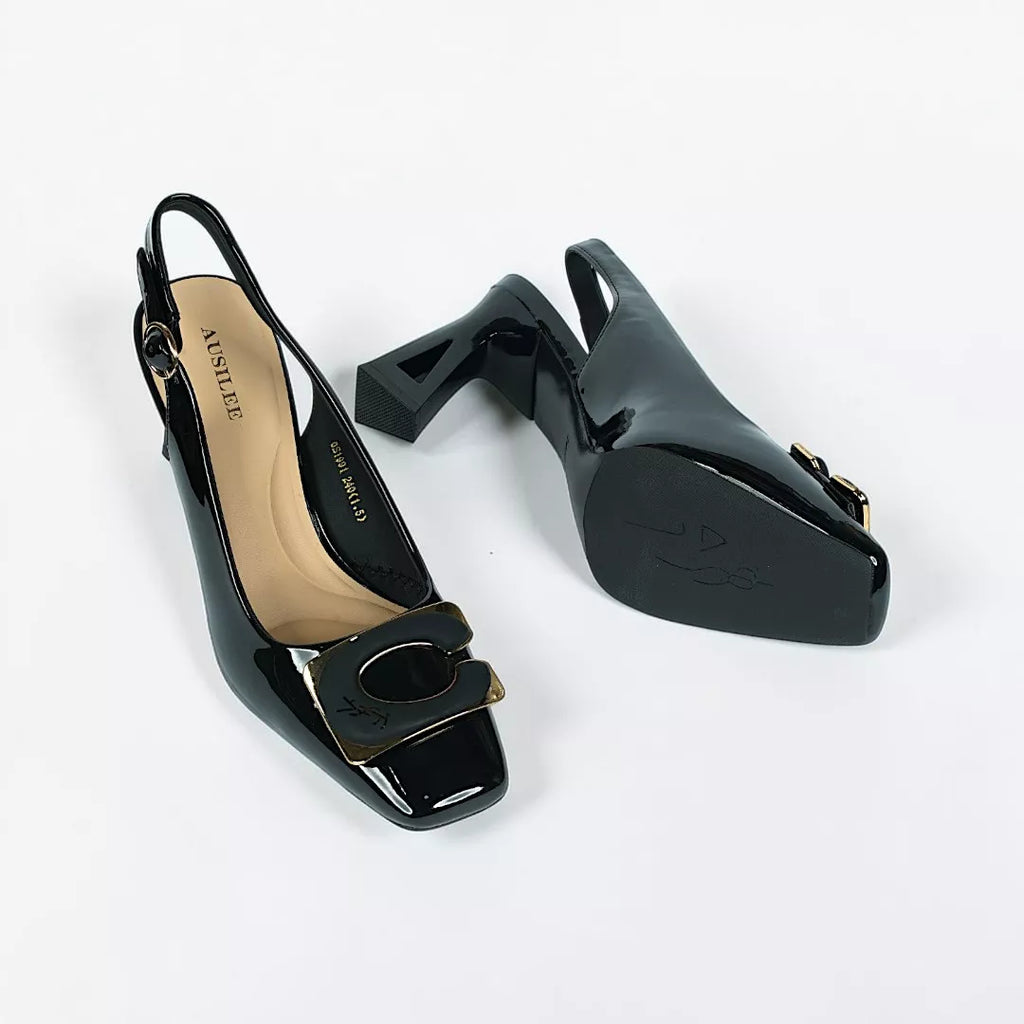Patent Block High Heel-1049