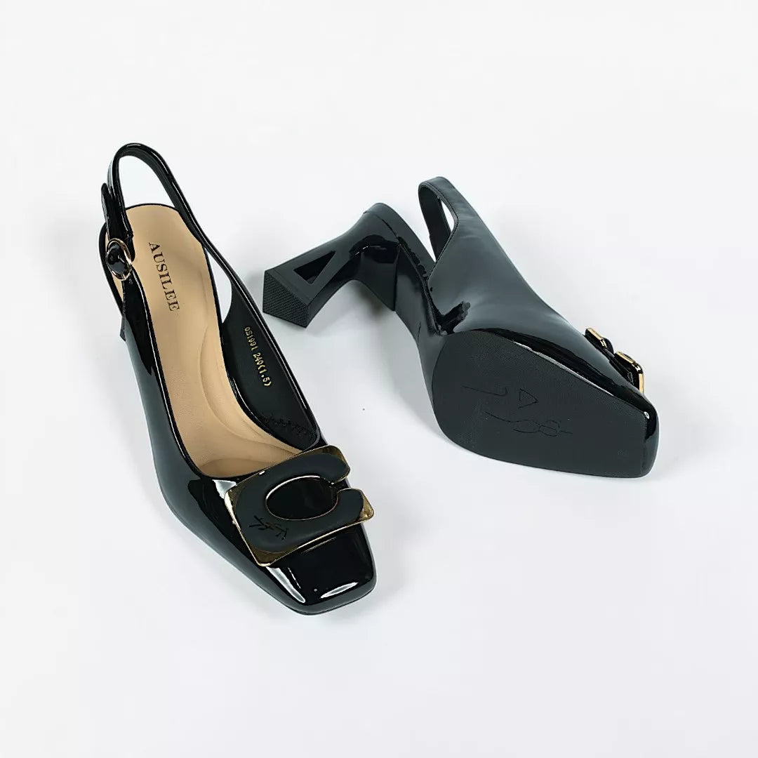 Patent Block High Heel-1049