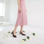 Square-Toe Sling Back Pumps-1034