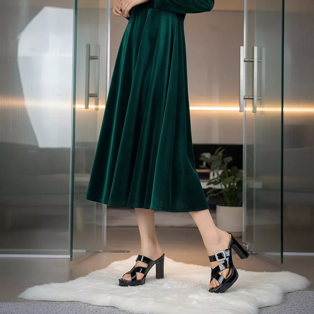 Open-Toe Cross-Strap Heel-1040