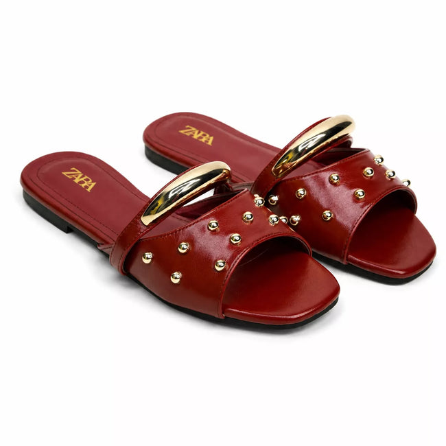 Zara Studded Flat Sandal-1094 Main Image