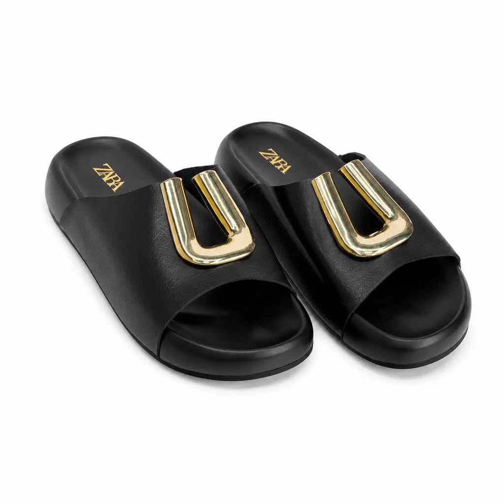 Zara Metallic Slides-1064