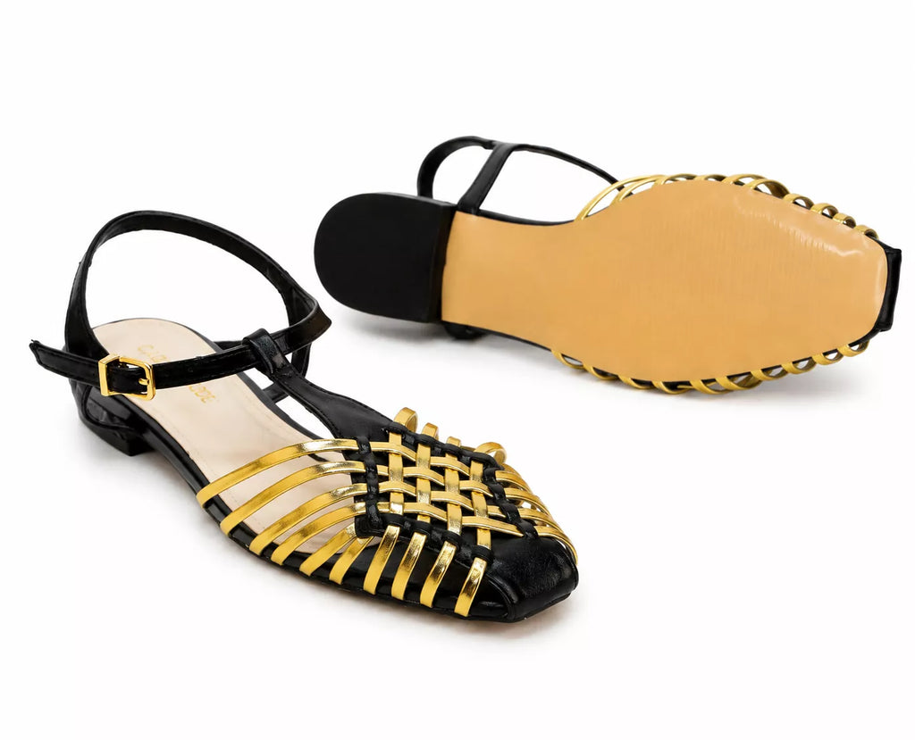 Zara Metallic Effect Cage Sandals-1076