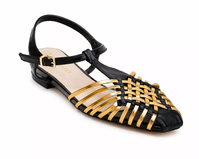 Zara Metallic Effect Cage Sandals-1076 Main Image