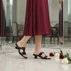 Open-Toe Cross-Strap Heel-1044