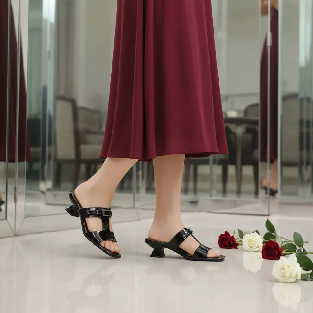 Open-Toe Cross-Strap Heel-1044