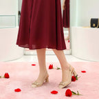 Square-Toe Sling Back Pumps-1032