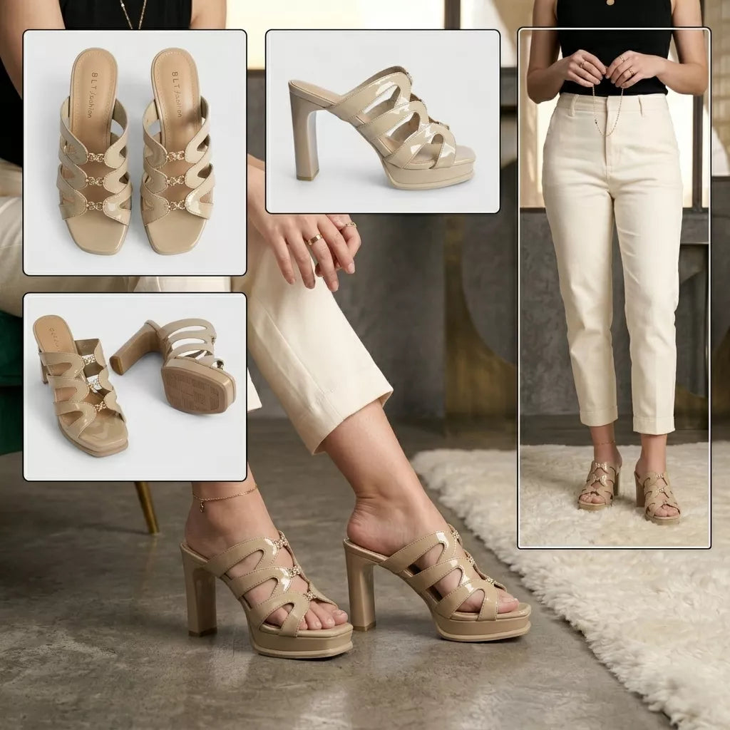 Patent Chunky Heel-1054