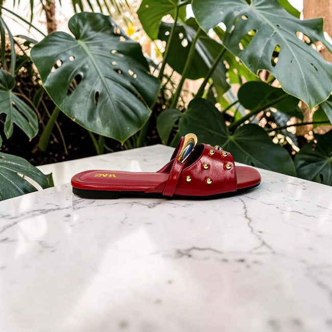 Zara Studded Flat Sandal-1094 Hover Image