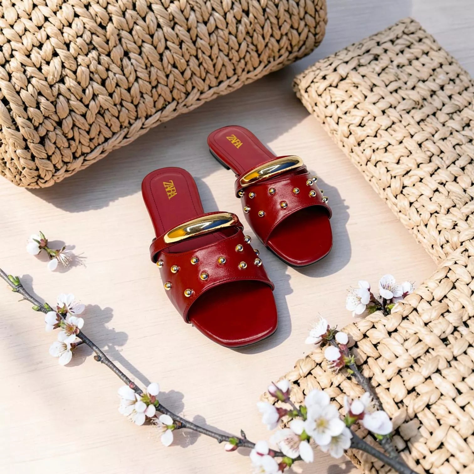 Zara Studded Flat Sandal-1094