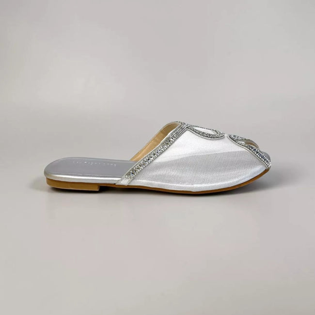 Embellished Mesh Flat Mules-1098 Hover Image