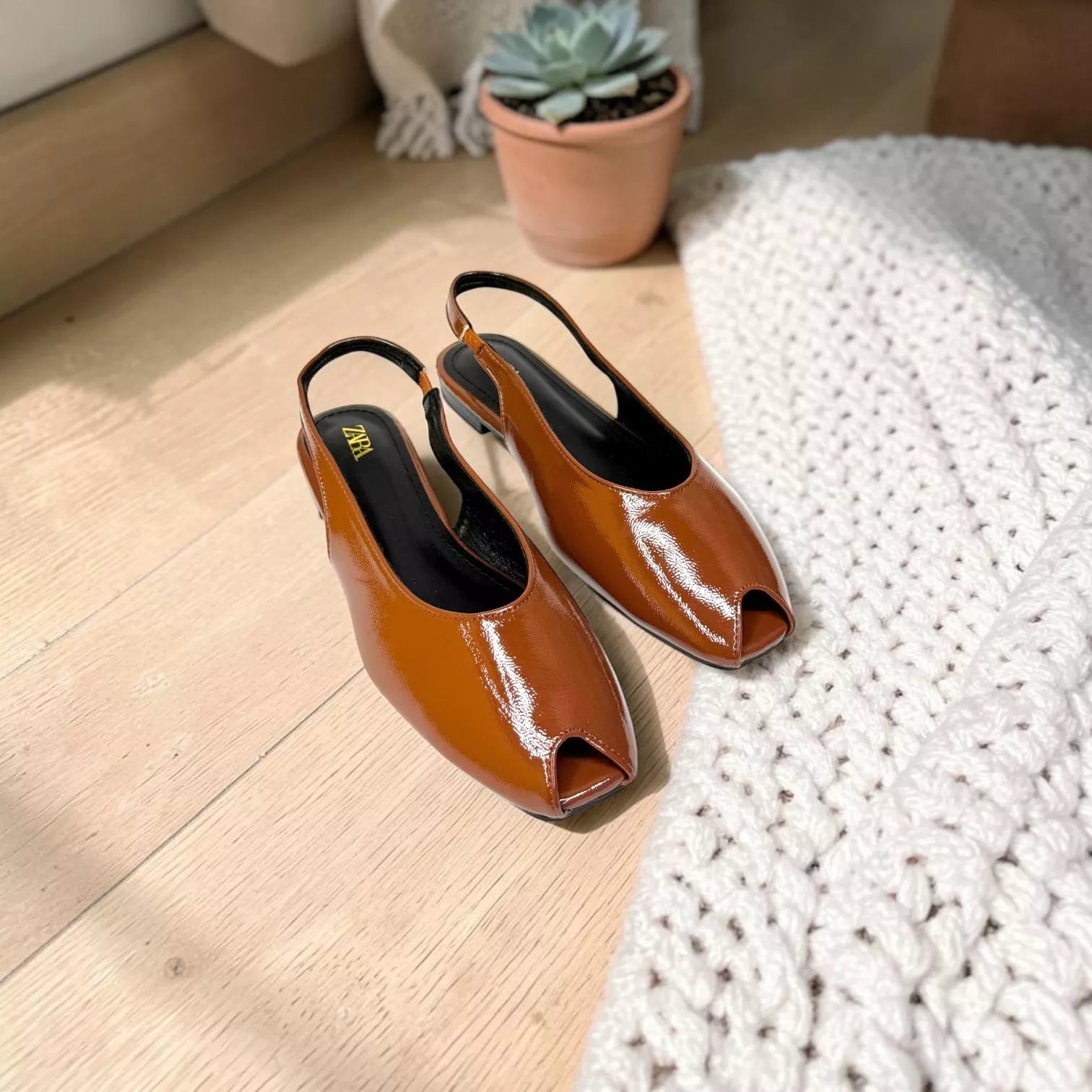 Zara Slingback Peep Toe Shoe-1096