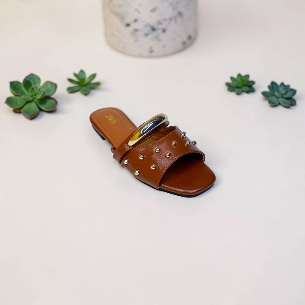 Zara Studded Flat Sandal-1093