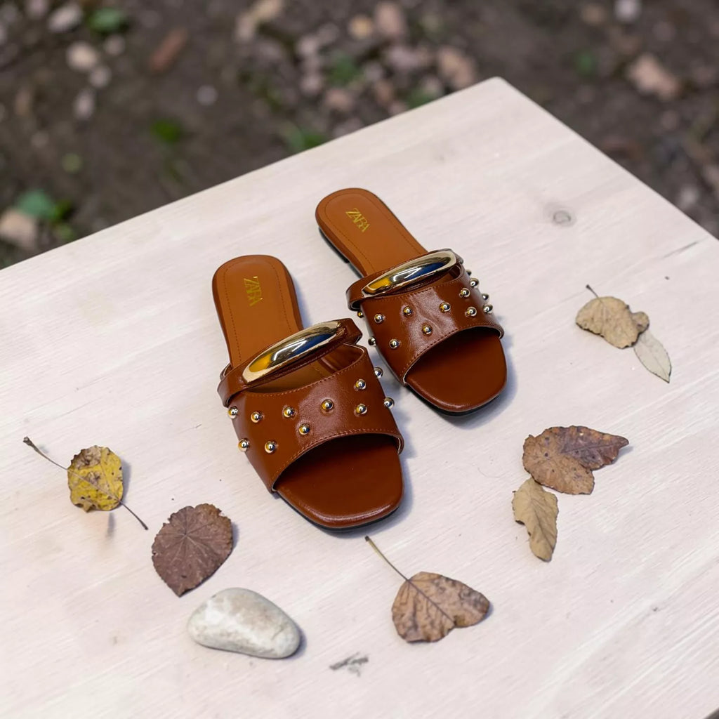 Zara Studded Flat Sandal-1093