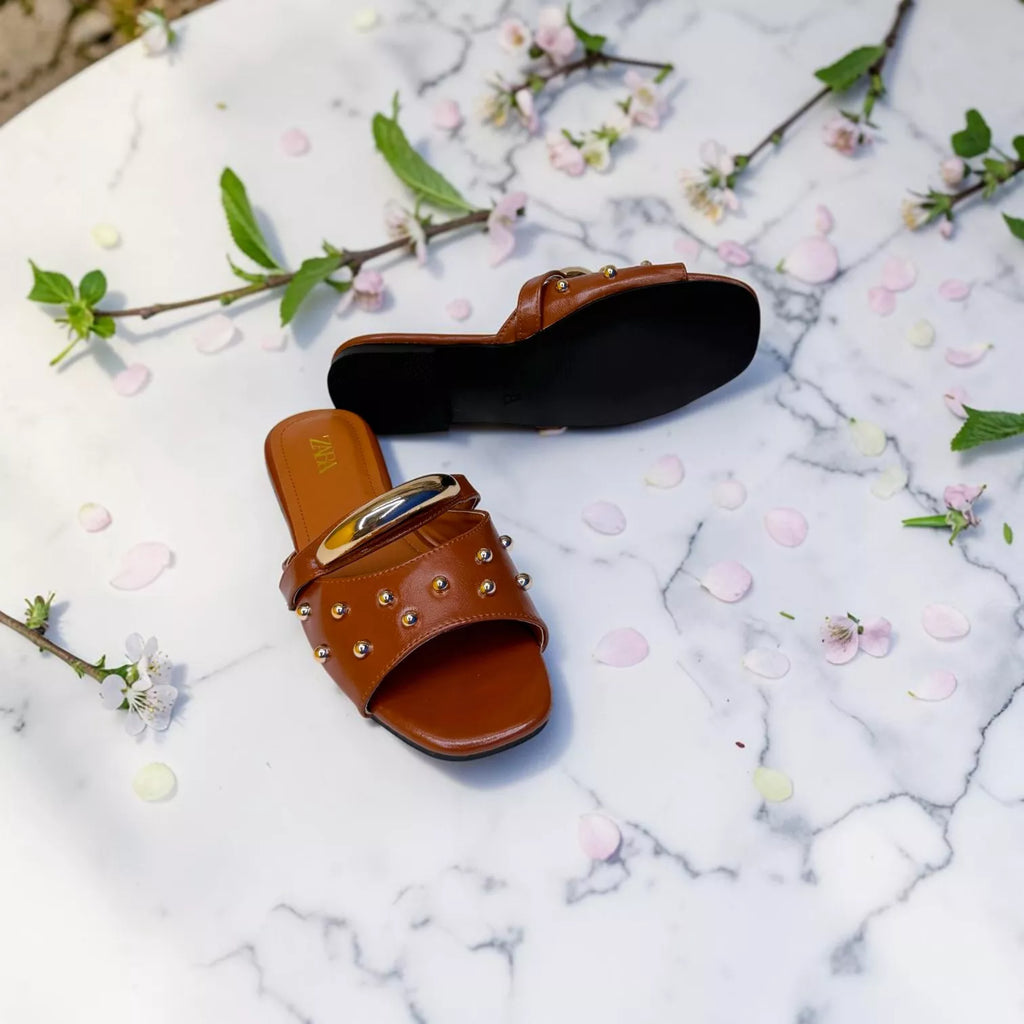 Zara Studded Flat Sandal-1093