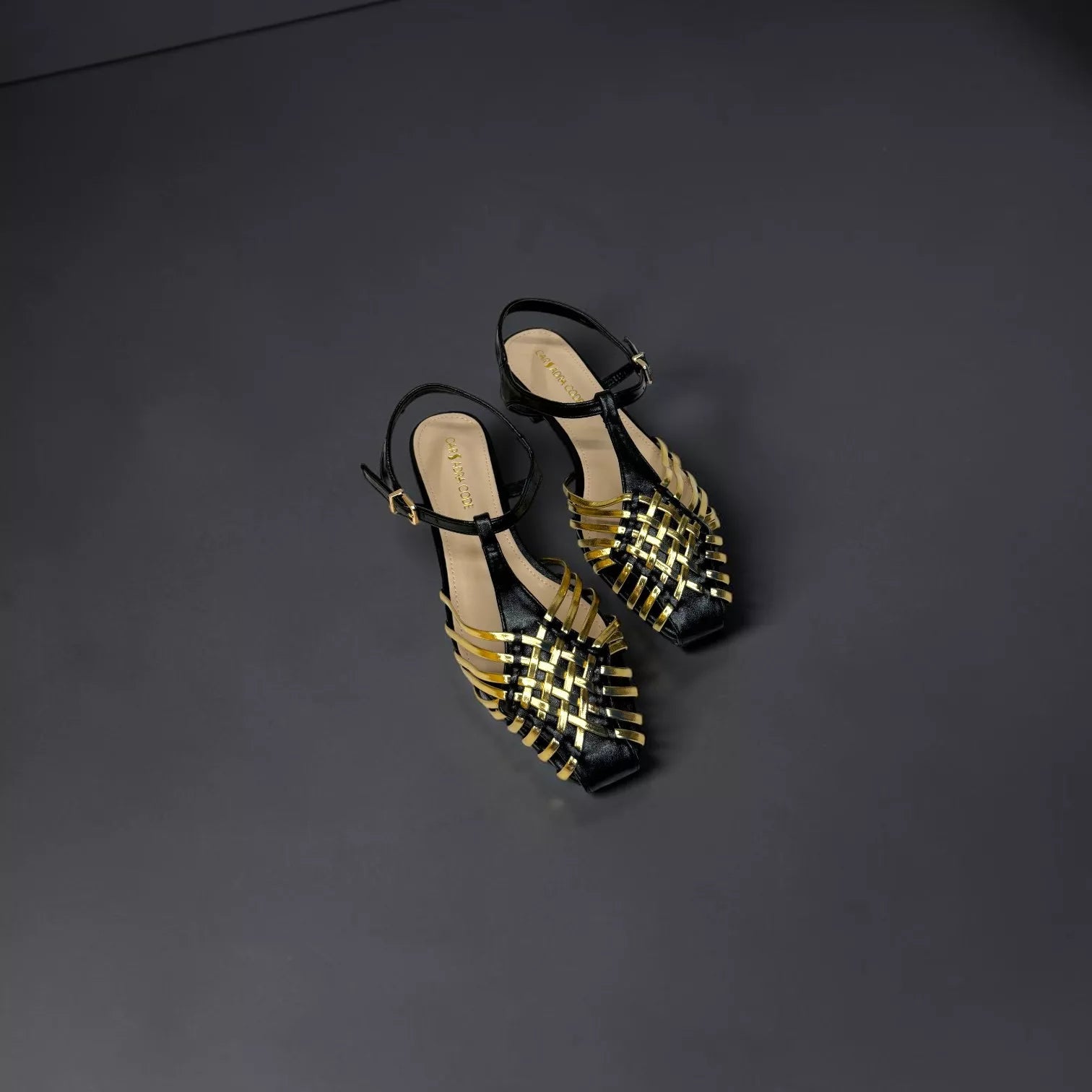 Zara Metallic Effect Cage Sandals-1076