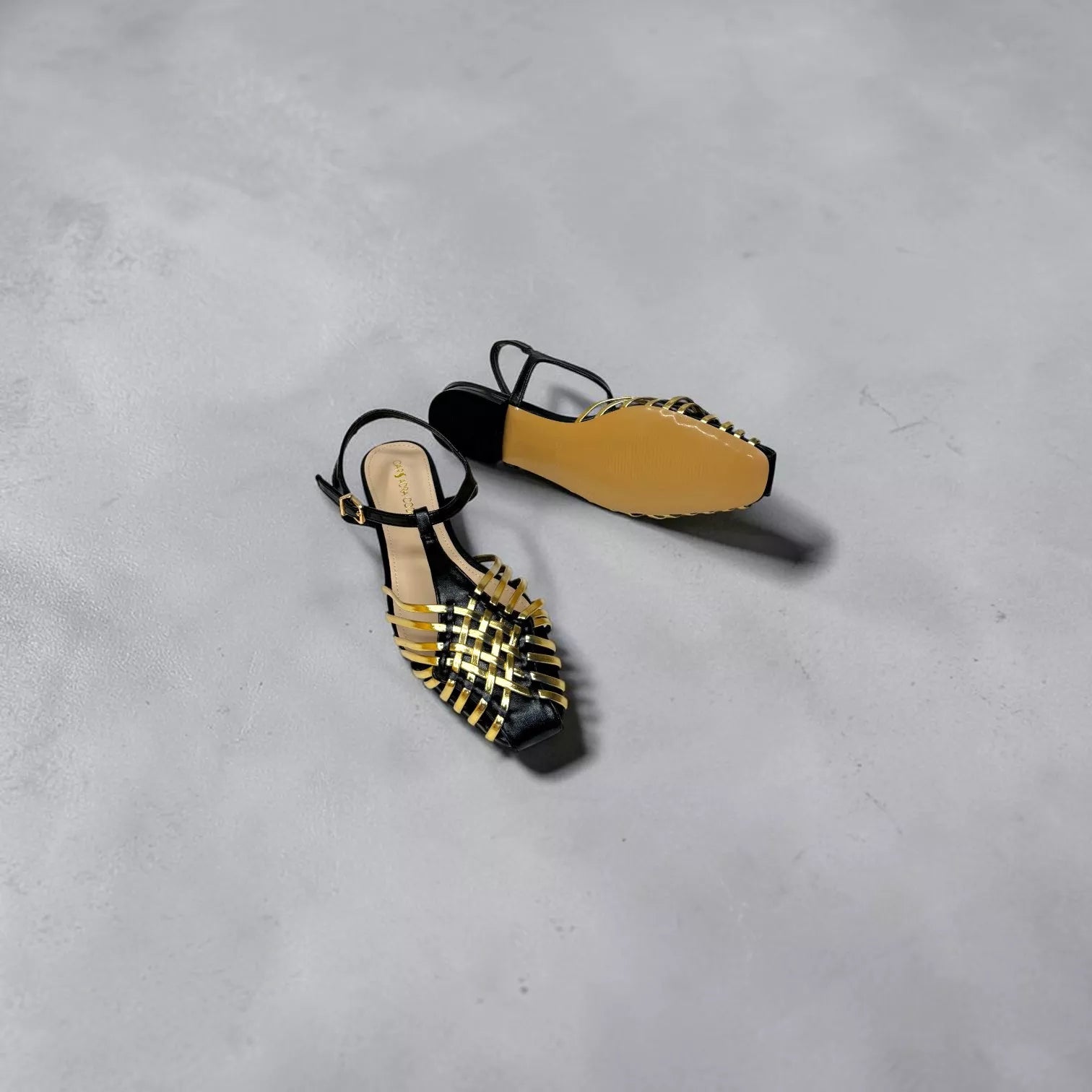 Zara Metallic Effect Cage Sandals-1076