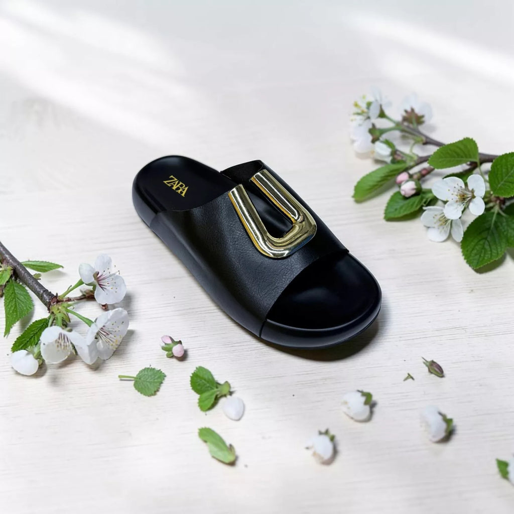Zara Metallic Slides-1064