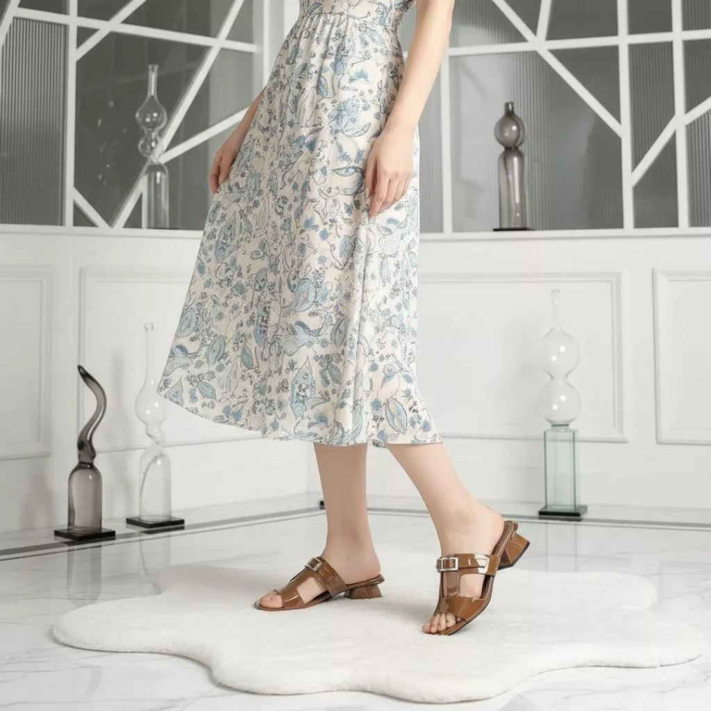 Open-Toe Cross-Strap Heel-1043
